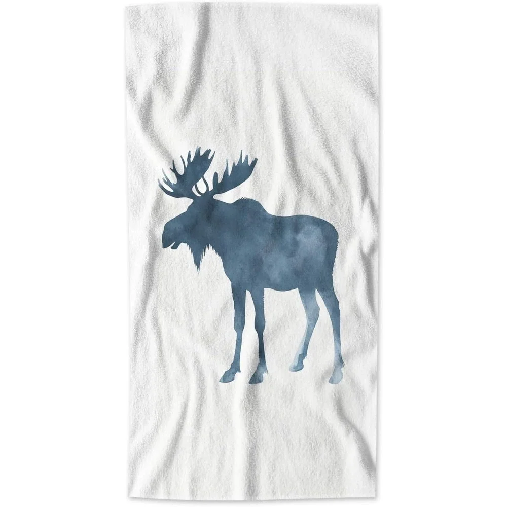 AOYEGO Moose Kitchen Hand Towel with Big Horns 15x30 Inch